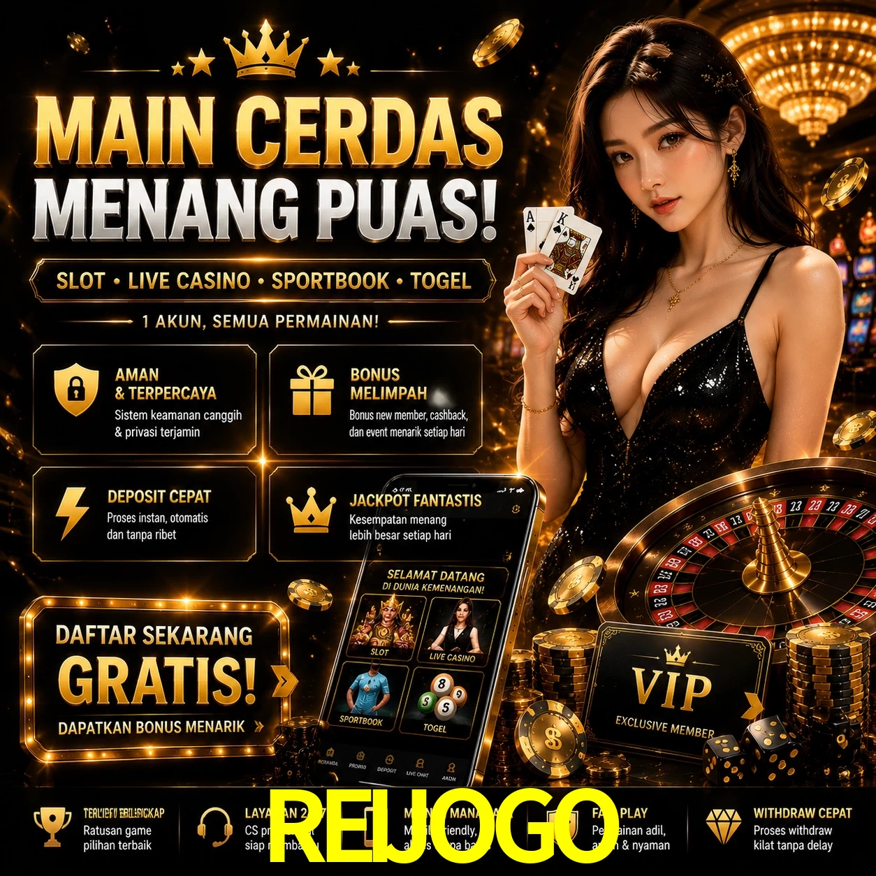Slots no app REIJOGO mobile